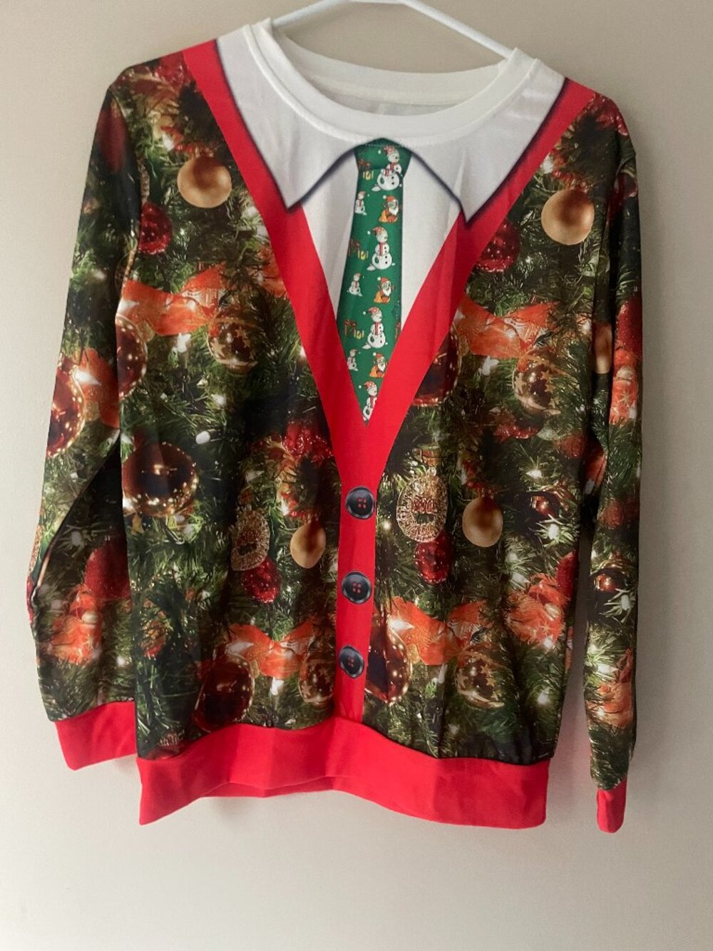 Christmas Tree Suit Print Sweatshirt